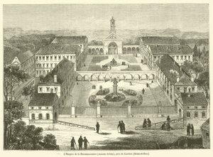 Hospice de la Reconnaissance，Brezin 房子，靠近 Garches，Seine-et-Oise（雕刻） 作者 法语学校