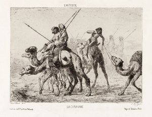 La Caravane，来自l "Artiste, pub.19世纪末（石版画 作者 法语学校