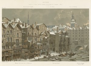 这座城市位于Notre-Dame Bridge和Pont au Change之间，1650年 作者 法语学校