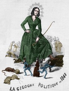 La Gigogne politique de 1848（乔治-桑（Aurore Dupin，Baronne Dudevant）（1804-1876）法国作家）。1848年在布尔日制作的漫画，来自阿道夫-朱利安的浪漫主义收藏。 作者 法语学校
