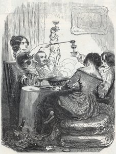 位于巴黎第九区意大利大道20号的La Maison Doree餐厅--Edmond Texier在1852年所作的 "Tableau-de-Paris "中的雕刻。 作者 法语学校