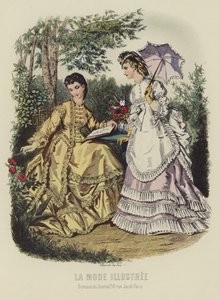 La Mode Illustree，两位穿着考究的女性 作者 法语学校