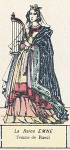 La Reine Emne, Femme de Raoul (coloured engraving) 作者 法语学校