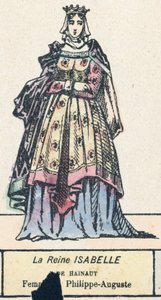 腓力-奥古斯都的妻子、海诺特的伊莎贝拉女王（彩色版画 作者 法语学校