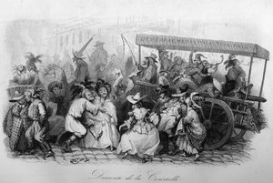 La descente de la courtille ("Le carnival" song by Marc-Antoine Madeleine Desaugiers) in "- CHANS et CHANS POPULES DE LA FRANCE - 1843 - H.- L. DELLOYE, publisher, LIBRAIRIE DE GARNIER. 作者 法语学校