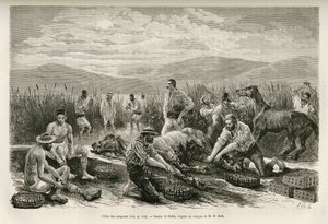 La peche des leeches, drawing by Sahib, to illustrate the story of Henri Belle: Voyage en Greece 作者 法语学校