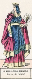 亨利一世的妻子--俄罗斯的安妮女王（彩色版画 作者 法语学校
