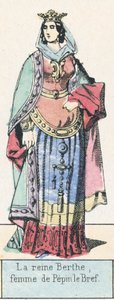 Pepin le Bref 的妻子贝尔特王后（彩色版画） 作者 法语学校