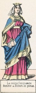 La reine Constance, femme de Robert-le-pieux (coloured engraving) 作者 法语学校