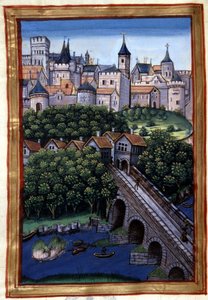 La ville de Lyon - 在Simphorian-Champier的 "Roman de Palamus, tale of Lion "中。 作者 法语学校