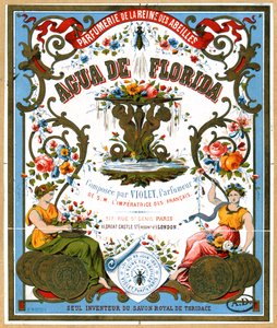 19世纪下半叶巴黎La Reine des Abeilles香水店的标签广告Aqua de Florida香水 作者 法语学校