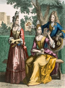 女士正式日礼服，1690年 作者 法语学校