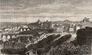 拉瓦尔--马耶纳--卢瓦尔河地区--V.A. Malt-Brown的《法国图解：地理、历史、行政统计》中的雕刻。1884 作者 法语学校