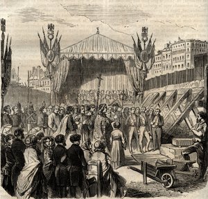 Laying of the first stone of the new Louvre on July 25 作者 法语学校