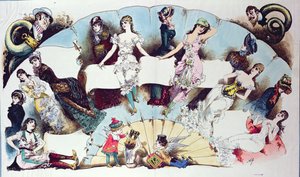关于女性内衣的文章的布局插图，来自La Vie Parisienne，1870年 作者 法语学校
