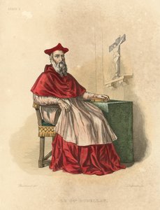 Le Cardinal Dubellay（彩色雕刻）。 作者 法语学校