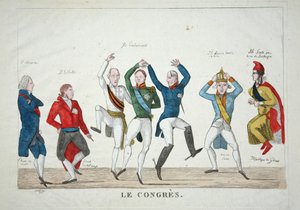 Le Congres，酒吧。 1814（手工彩色雕刻） 作者 法语学校