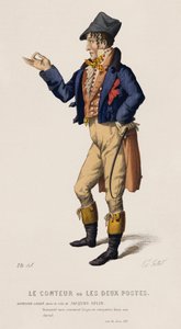 说书人或 Les Deux Postes，第三幕，第十三场（彩色雕刻） 作者 法语学校
