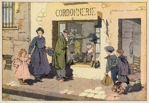 Le Cordonnier，鞋匠（彩色石版画） 作者 法语学校