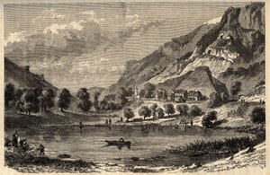 Le Lauzet-Ubaye - Le lac du Lauzet - 法国东南部阿尔卑斯-德-豪特-普罗旺斯省的公社 - "PATRIE "中的雕刻 - LUCIEN HUARD的DESCRIPTION PECTUREQUIREQUE DE LA FRANCE EN 6 VOLUES - 19世纪末 作者 法语学校