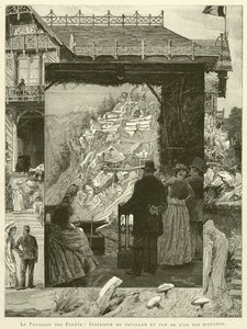 Pavillon des Forets，展馆内部和其中一幅立体模型（雕刻） 作者 法语学校