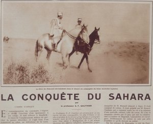 Le Pere Charles de Foucauld (1858-1916) 与未来的元帅休伯特 (Louis-Hubert-Gonzalve) Lyautey (1854-1934) 在沙漠中骑行 - 1929 年 12 月 作者 法语学校