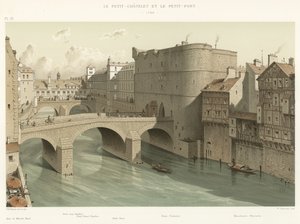 The Petit-Chatelet和Petit-Pont，1780 作者 法语学校