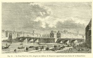1760年的Pont-Neuf，画了Raguenet，属于Samaritaine的浴室 作者 法语学校