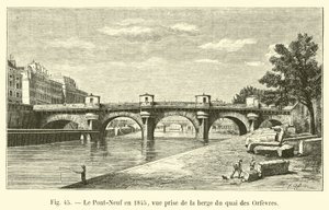 1845年的Pont-Neuf，从Quai des Orfevres河岸看到 作者 法语学校