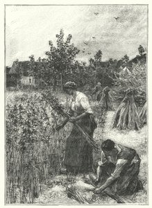 Le Recolte Du Chanvre（雕版画 作者 法语学校