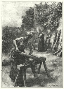 Le Teillage（雕版印刷）。 作者 法语学校