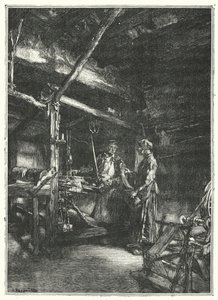 Le Tisserand（雕刻）。 作者 法语学校