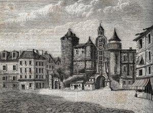 Le Vieux Paris - le Grand Chatelet - Jacques Antoine Dulaure撰写的《巴黎的物质、公民和道德历史：从最早的历史时期到现在》中的版画。 作者 法语学校