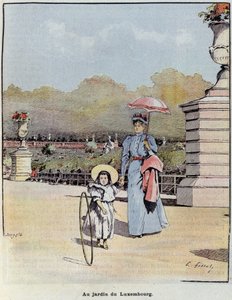 卢森堡花园--载于1900年7月21日的《小法国人图鉴》。 作者 法语学校