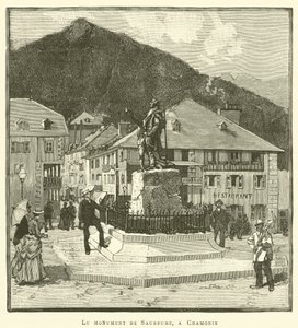 Le monument de Saussure, a Chamonix (engraving) 作者 法语学校