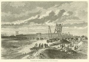 Le nouveau pont du Rhin en construction (engraving) 作者 法语学校