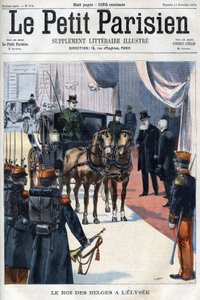 1900年，比利时国王利奥波德二世在爱丽舍宫受到接待--在 "小巴黎人 "中。 作者 法语学校