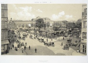 1881 年的 Le square du Temple - 在“历代巴黎：le Temple et la rue Royale”中，19 世纪后期 作者 法语学校