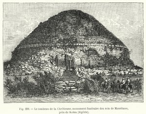 Le tombeau de la Chretienne, monument funeraire des rois de Mauritane, pres de Kolea, Algerie (engraving) 作者 法语学校