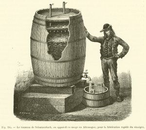 Le tonneau de Schutzenbach, ou appareil en usage en Allemagne, pour la fabrication rapide du vinaigre (engraving) 作者 法语学校