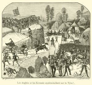 Les Anglais et les Ecossais escarmouchant sur la Tyne (engraving) 作者 法语学校