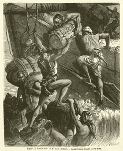 Les Drames De La Mer（雕版画）。 作者 法语学校