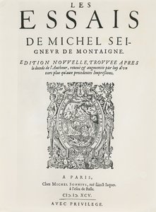 《散文》，米歇尔·德·蒙田 (Michel de Montaigne) 于 1595 年出版（版画） 作者 法语学校