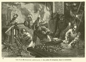 Les Faux-Monnayeurs Americains（雕刻）。 作者 法语学校