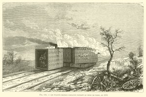 Les Wagons Blindes 在 1870 年巴黎围攻期间雇佣的员工（版画） 作者 法语学校