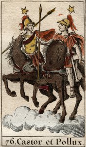 Les dioscures Castor et Pollux (Castor and Pollux the Dioscuri (Dioskouroi)) 摘自Pierre Blanchard 1803年写的 "Mythologie de la jeunesse". 作者 法语学校