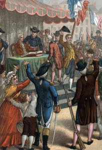 Les enrolements volontaires（在巴黎Odeon剧院前），La Patrie en danger，1792年7月22日。 作者 法语学校