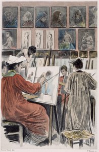 Les paintresses: atelier de dames - in "" Nos contemporains "" by Pierre Vidal 作者 法语学校