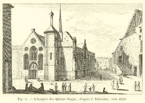 Quinze-Vingts医院，位于西尔维斯特大约1546年之后 作者 法语学校