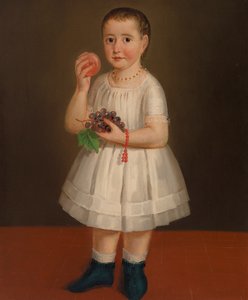 小女孩用果子，c.1840 作者 法语学校